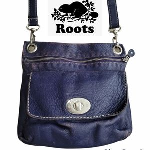 Roots Purple Leather Crossbody
